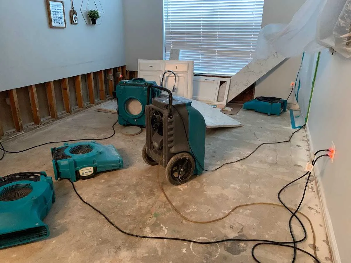 Dehumidifier in flood-cut room for Water Extraction & Removal in Stoneham